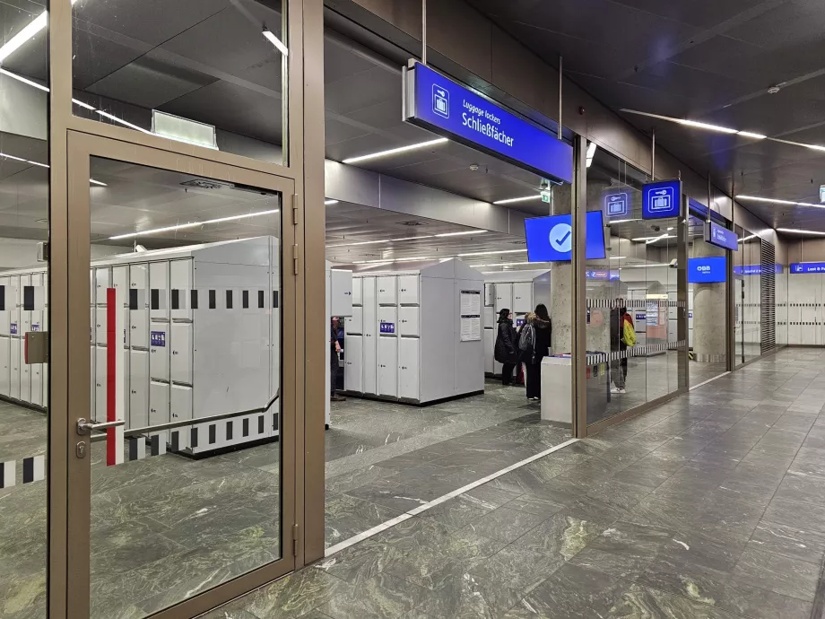 Cacifos de bagagem em Wien Hbf