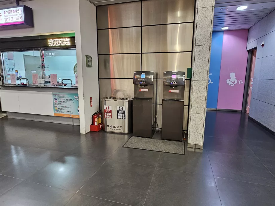 Drinking water at Taichung Airport