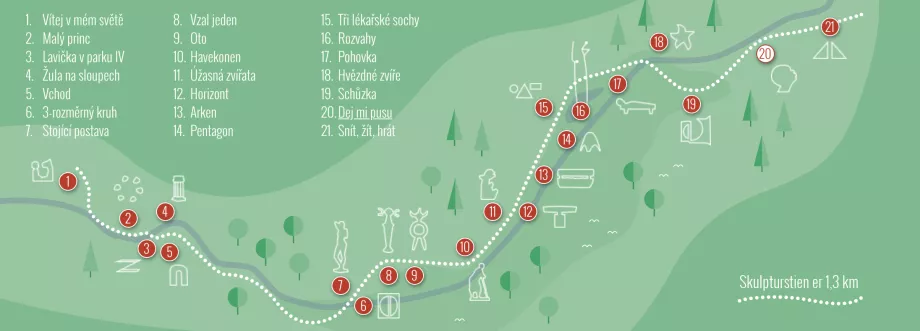 Mapa do Skulpturpark Billund