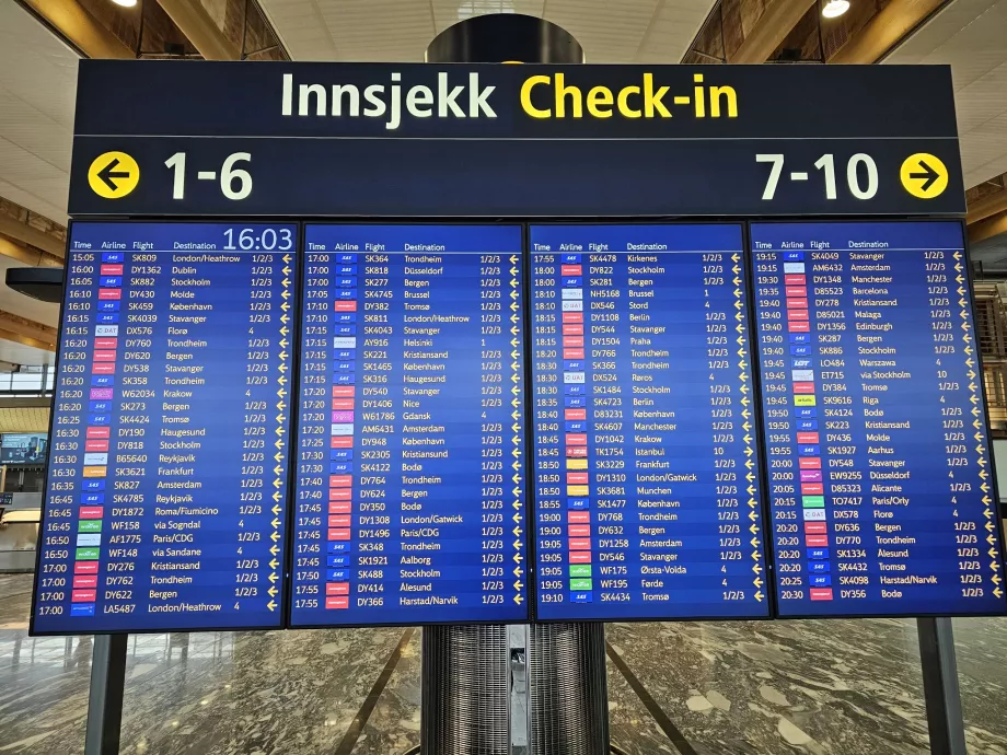 Partida no aeroporto de Oslo