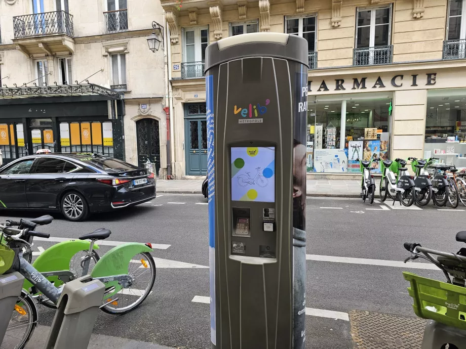 Estação de pagamento de bicicletas partilhadas