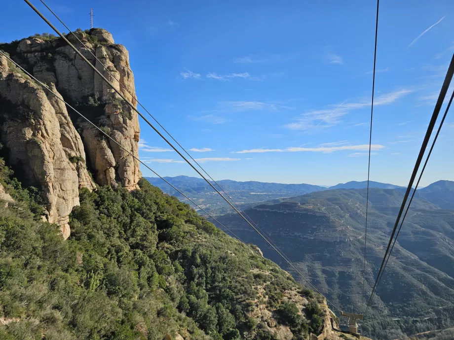 Vista do teleférico de Montserrat