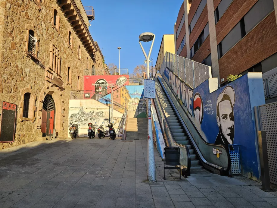 Escadas rolantes para o Parque Güell