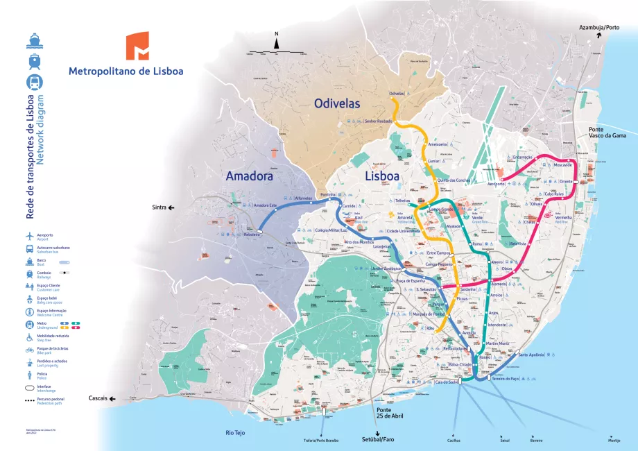 Mapa do Metro de Lisboa