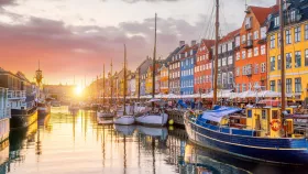 Pôr do sol em Nyhavn