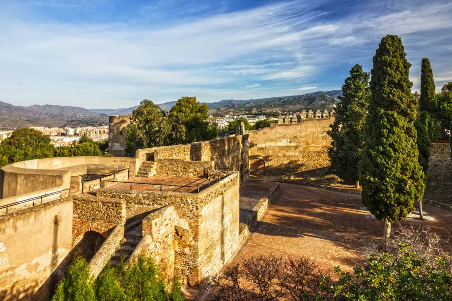 Árvores no pátio de Gibralfaro