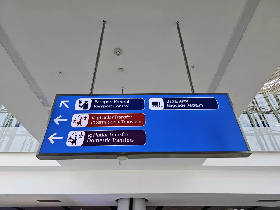 Sinalética no aeroporto de Istambul