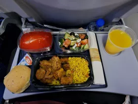 Dinner at KLM on a long-haul flight