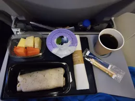 Breakfast on a long-haul flight with KLM