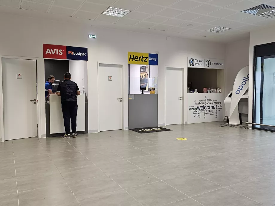 Car rental in the arrivals hall