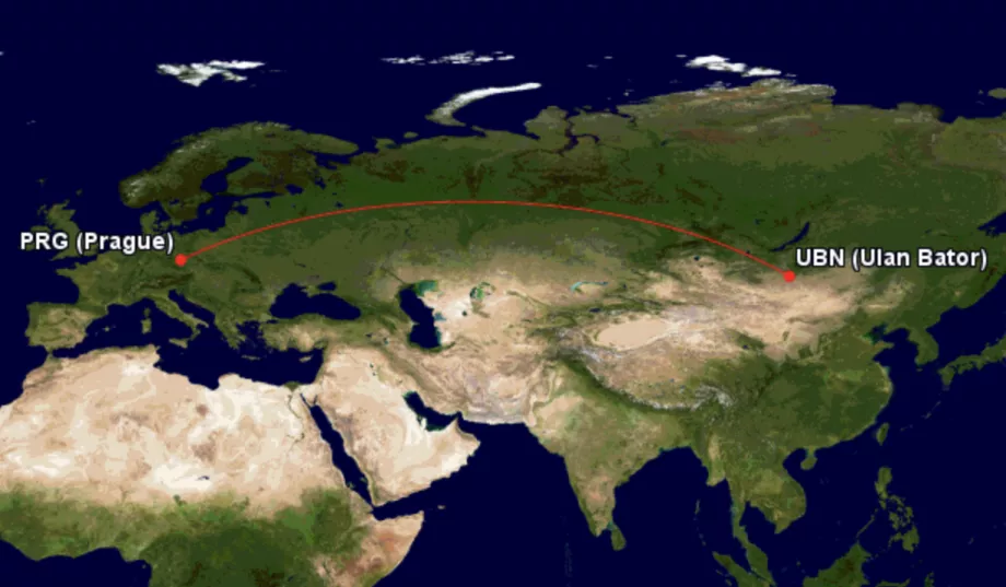 Nova rota da Eznis Airways de Praga para Ulaanbaatar