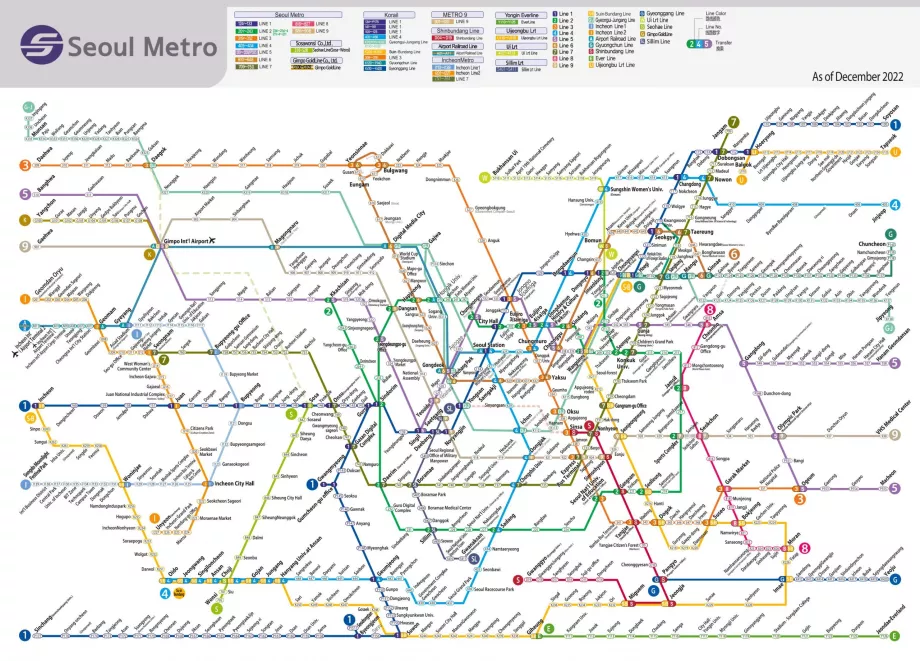 Mapa do metro de Seul