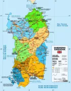 Mapa rodoviário da Sardenha