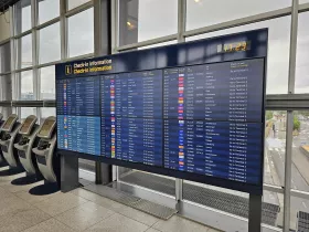 Departure board at the entrance