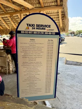 Lista de preços para serviços de táxi do Aeroporto de Punta Cana PUJ