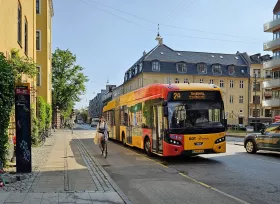Autocarro de transporte público em Copenhaga