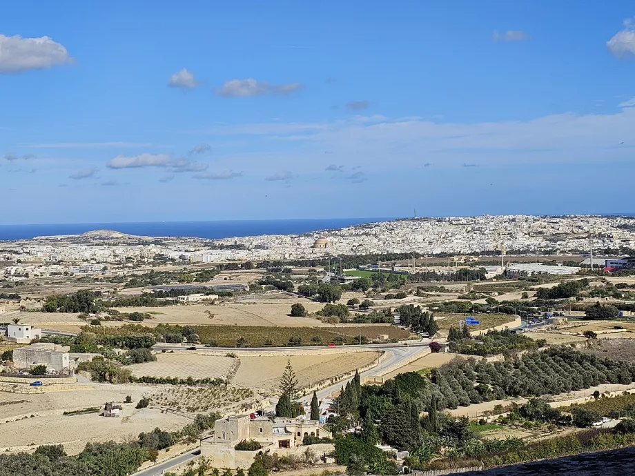 Vista das muralhas de Mdina