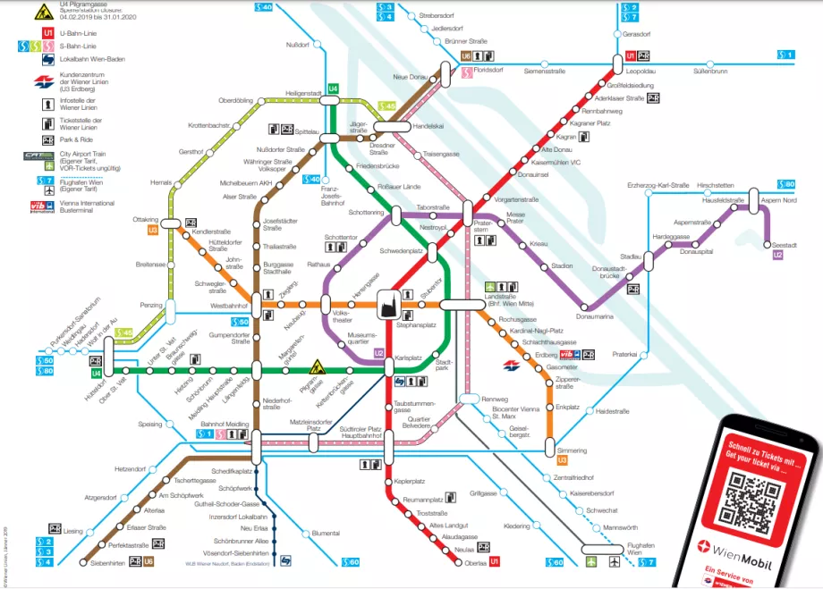 Mapa do metro de Viena