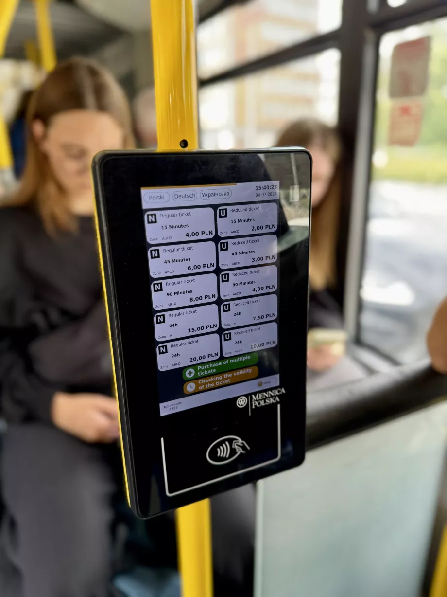 Terminal para comprar um bilhete de autocarro