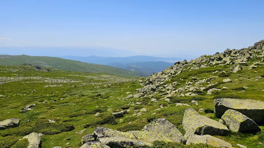 Vista das montanhas de Vitosha e Rila