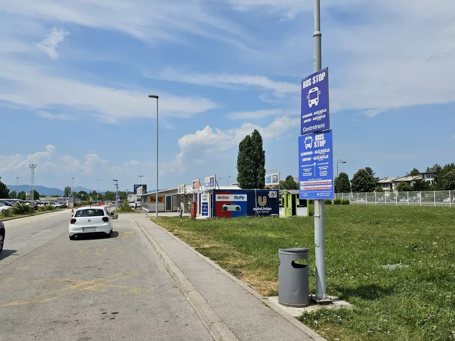 Paragem de autocarro no aeroporto