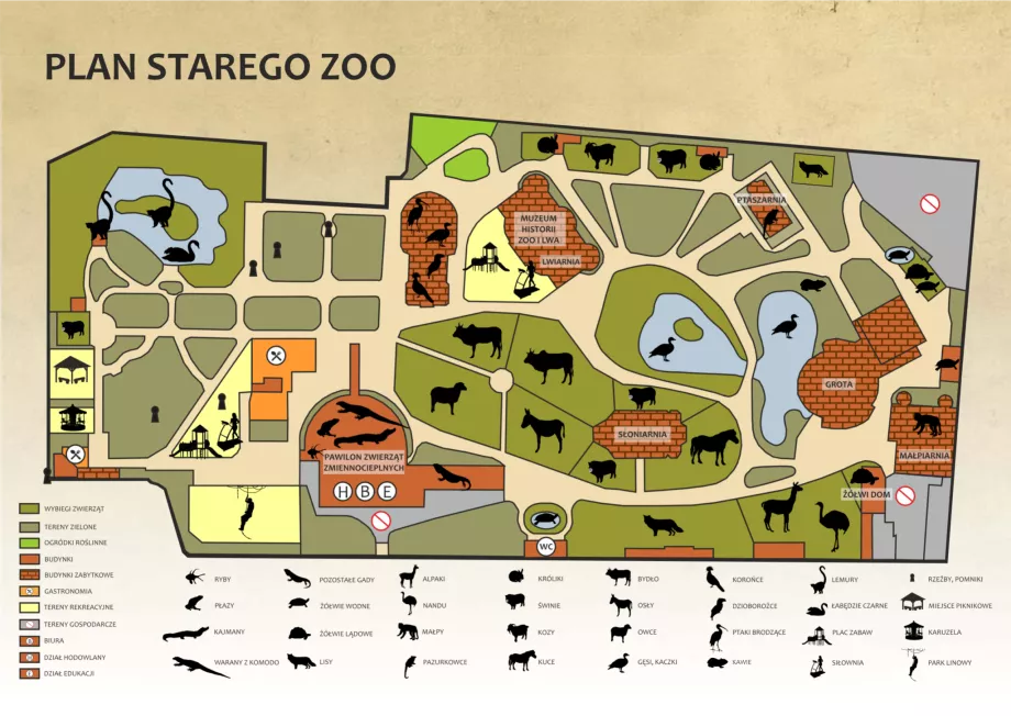 Mapa do antigo jardim zoológico de Poznan