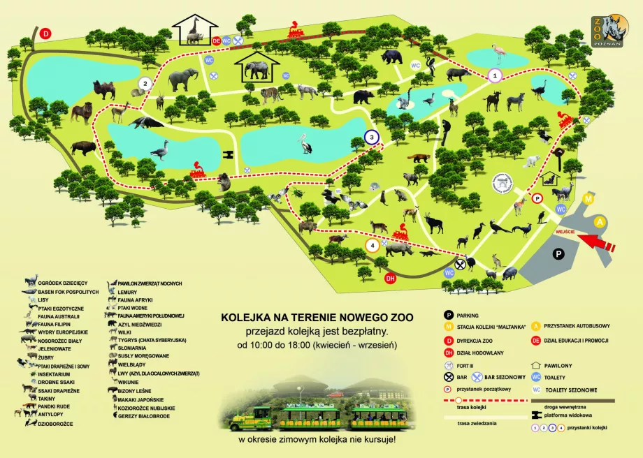 Mapa do novo jardim zoológico de Poznan